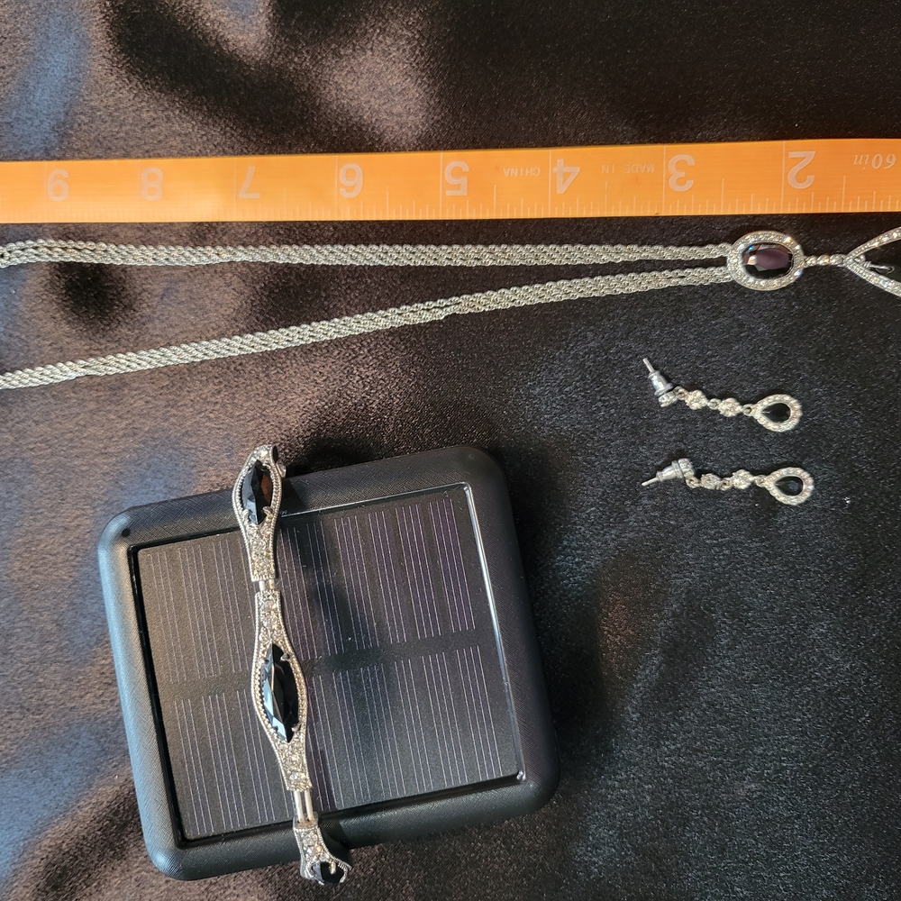 Silver and Black Necklace with Delicate Design